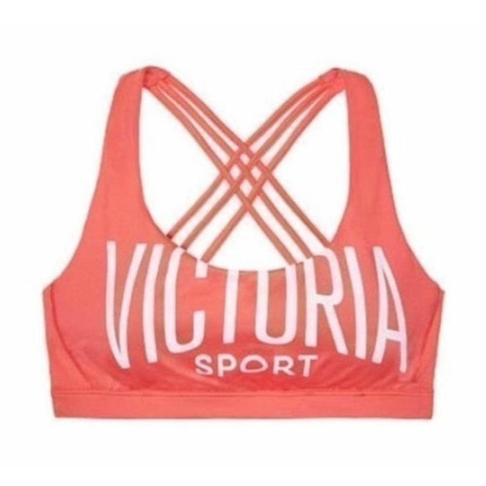 Victoria’s Secret Sports Bra Orange Strappy Back
